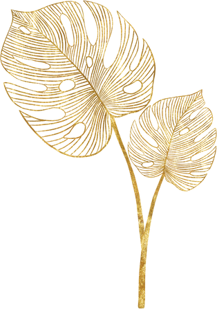 gold tropical leaves